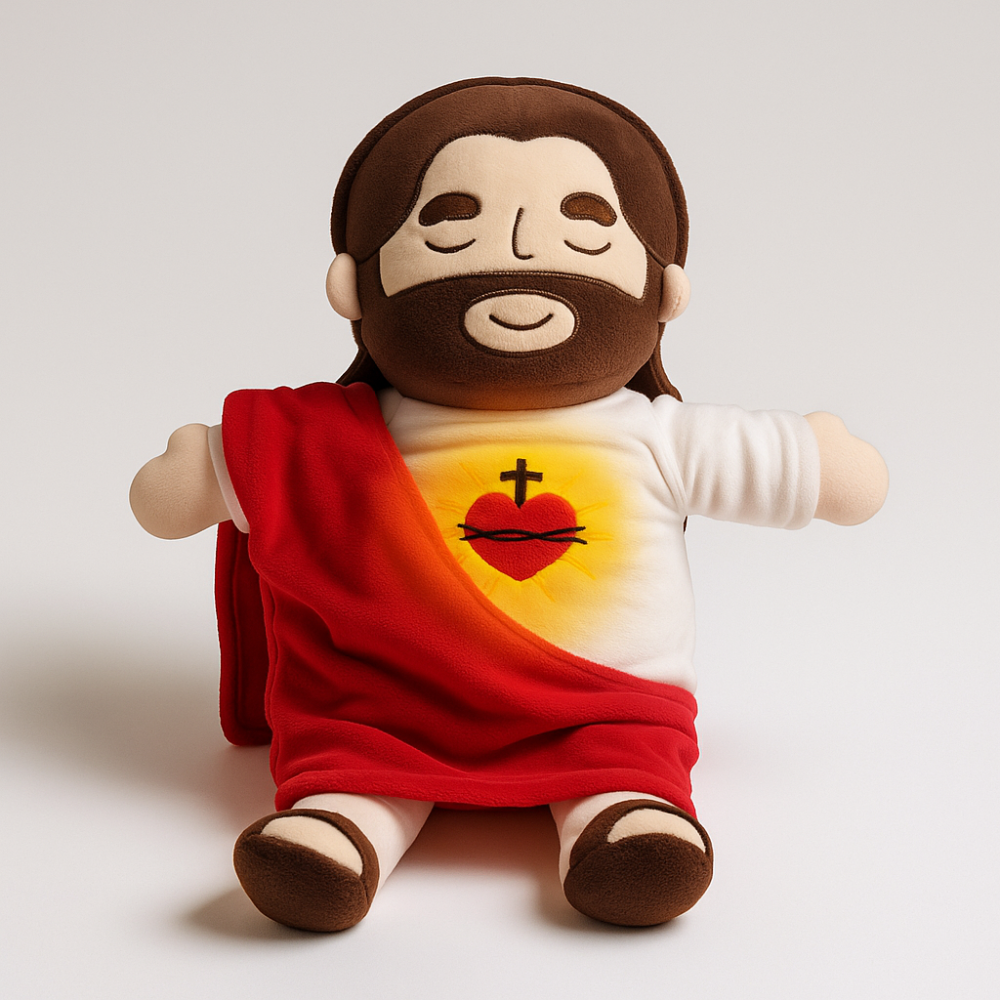 Interactive Breathing Plush Toy Religious Sleep Aid with Light and Music - Product showcase