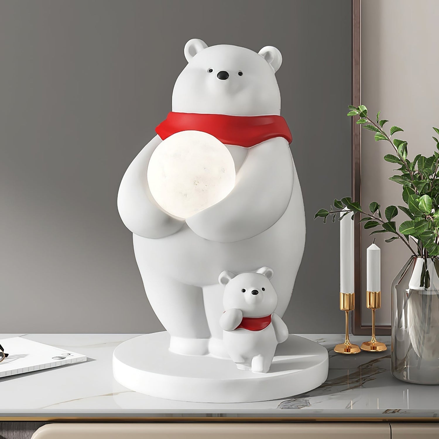 Kids Polar Bear Table Lamp  LED Night Light with Baby Bear Design - Product detail 7