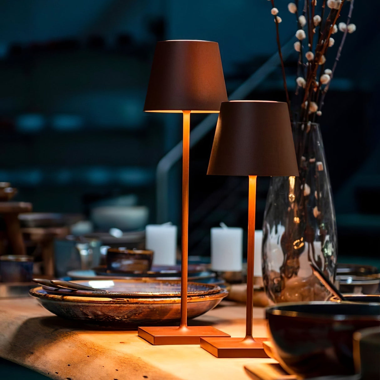 Modern LED Table Lamp Gold Metal Touch Control Rechargeable - Product detail 9