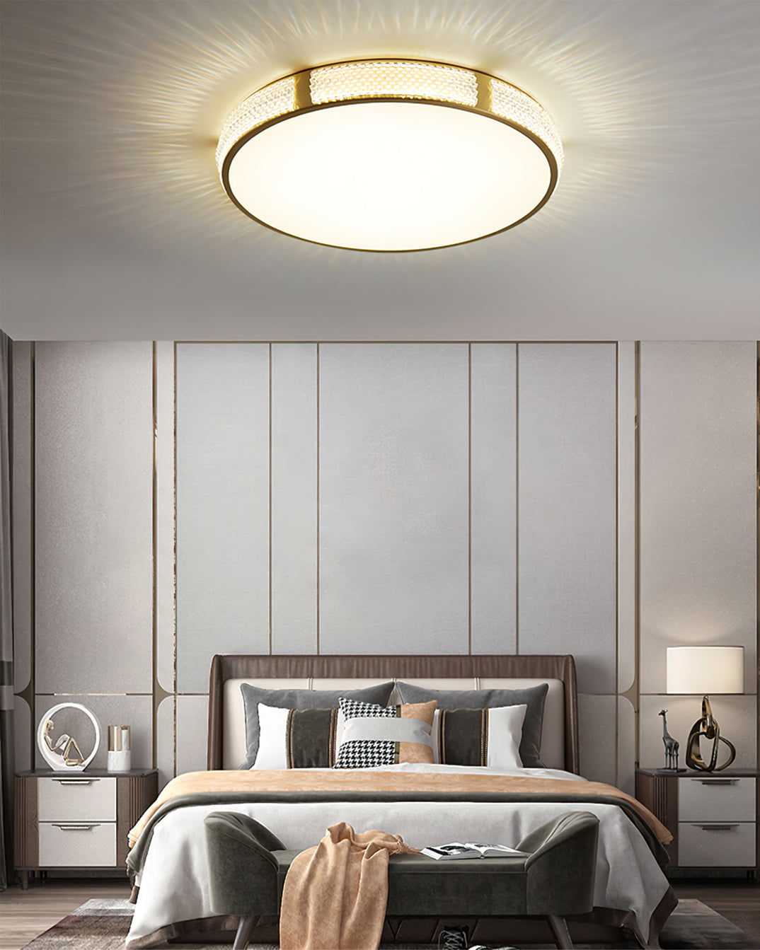 Modern Ceiling Light Crystal Brass Trim Design - Product example