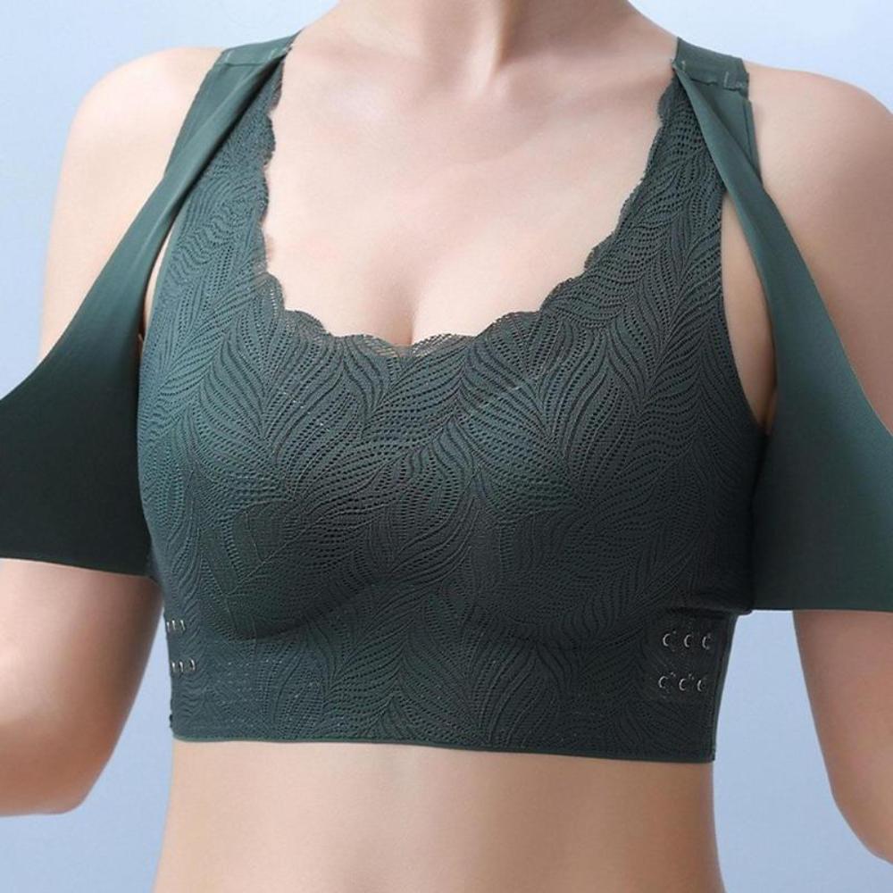 Wireless Support Bra Embossed Leaf Pattern Design - Product example