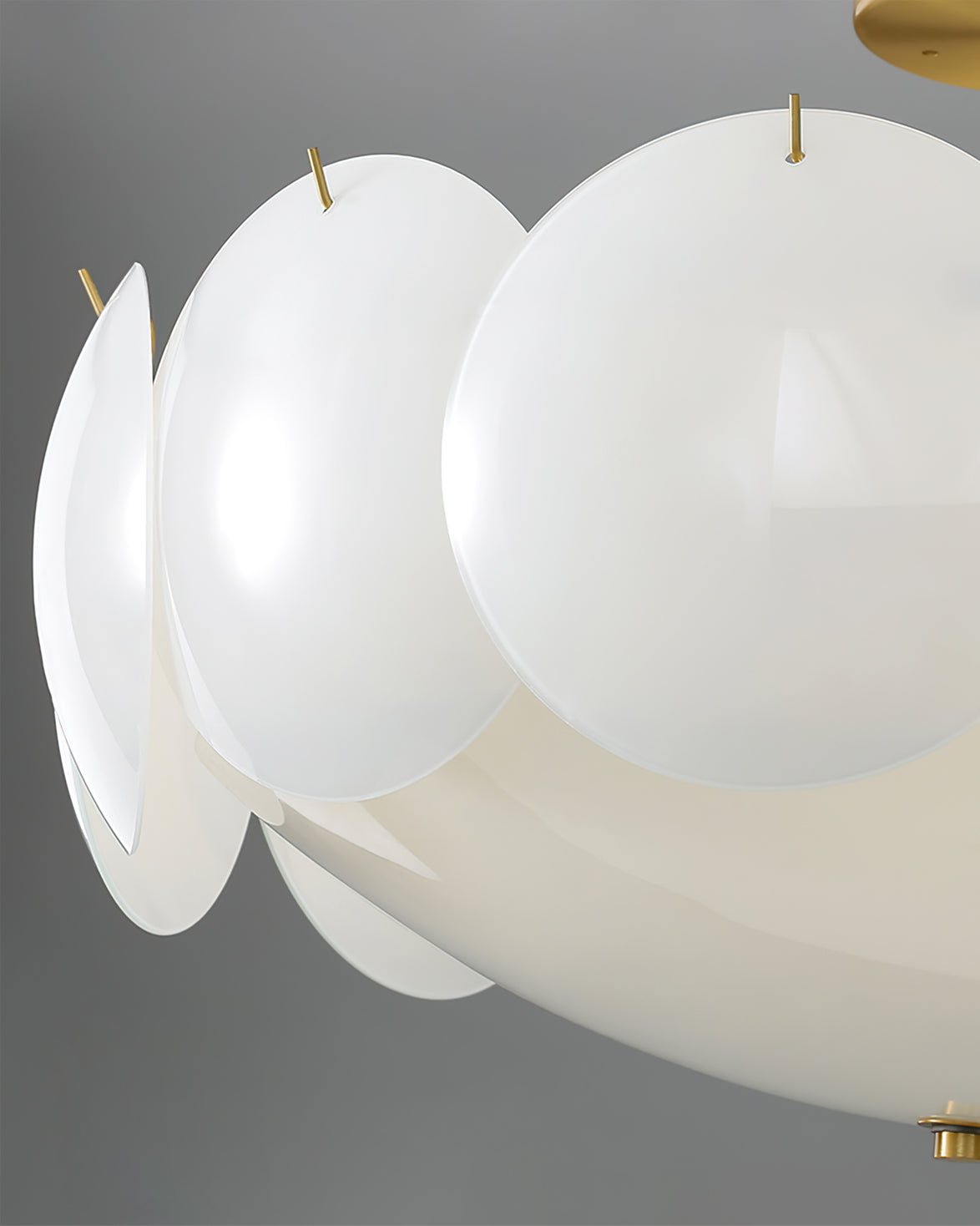 Modern Glass Ceiling Light Brass Frame With Circular Accents - Product detail 10