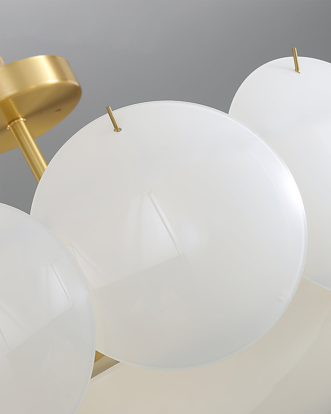 Modern Glass Ceiling Light Brass Frame With Circular Accents - Product detail 9