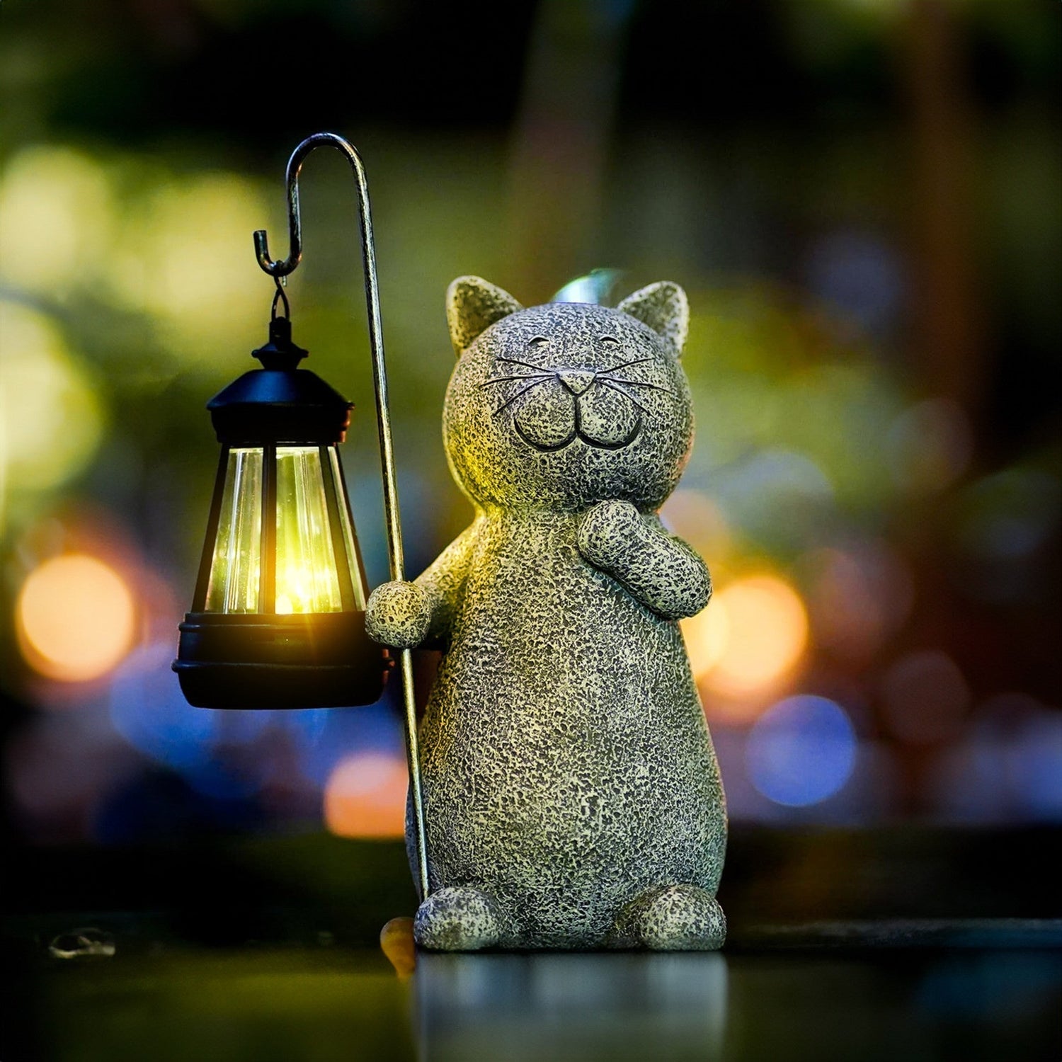 Solar Garden Cat Lantern  Weather-Resistant Decorative Light - Product detail 7