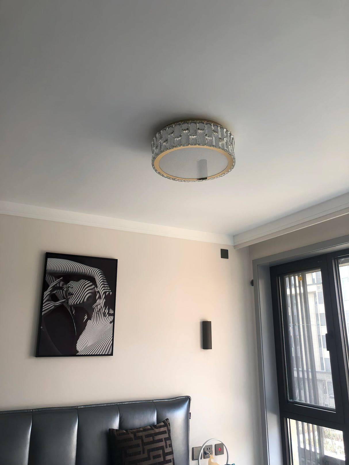 Crystal Ceiling Light Modern Gold Rim Design - Product detail 9