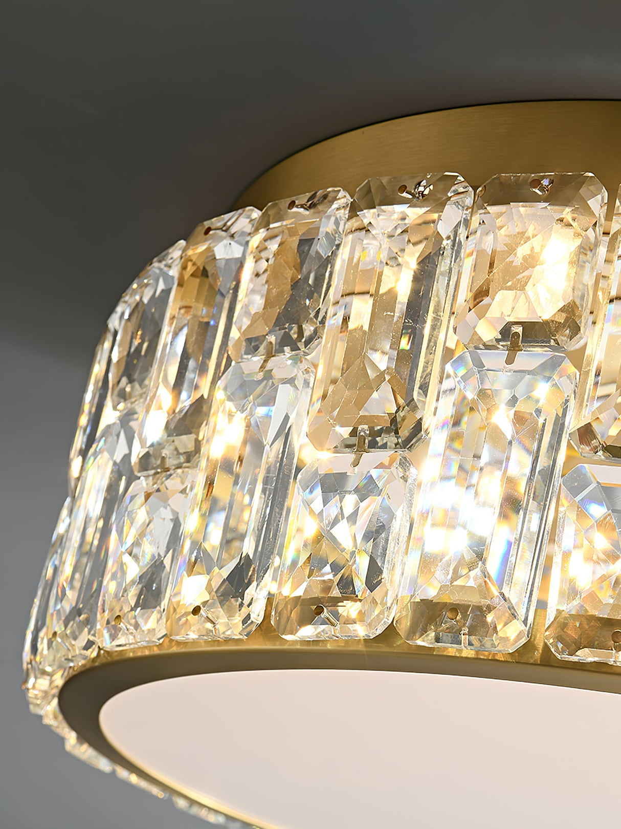 Crystal Ceiling Light Modern Gold Rim Design - Product detail 29