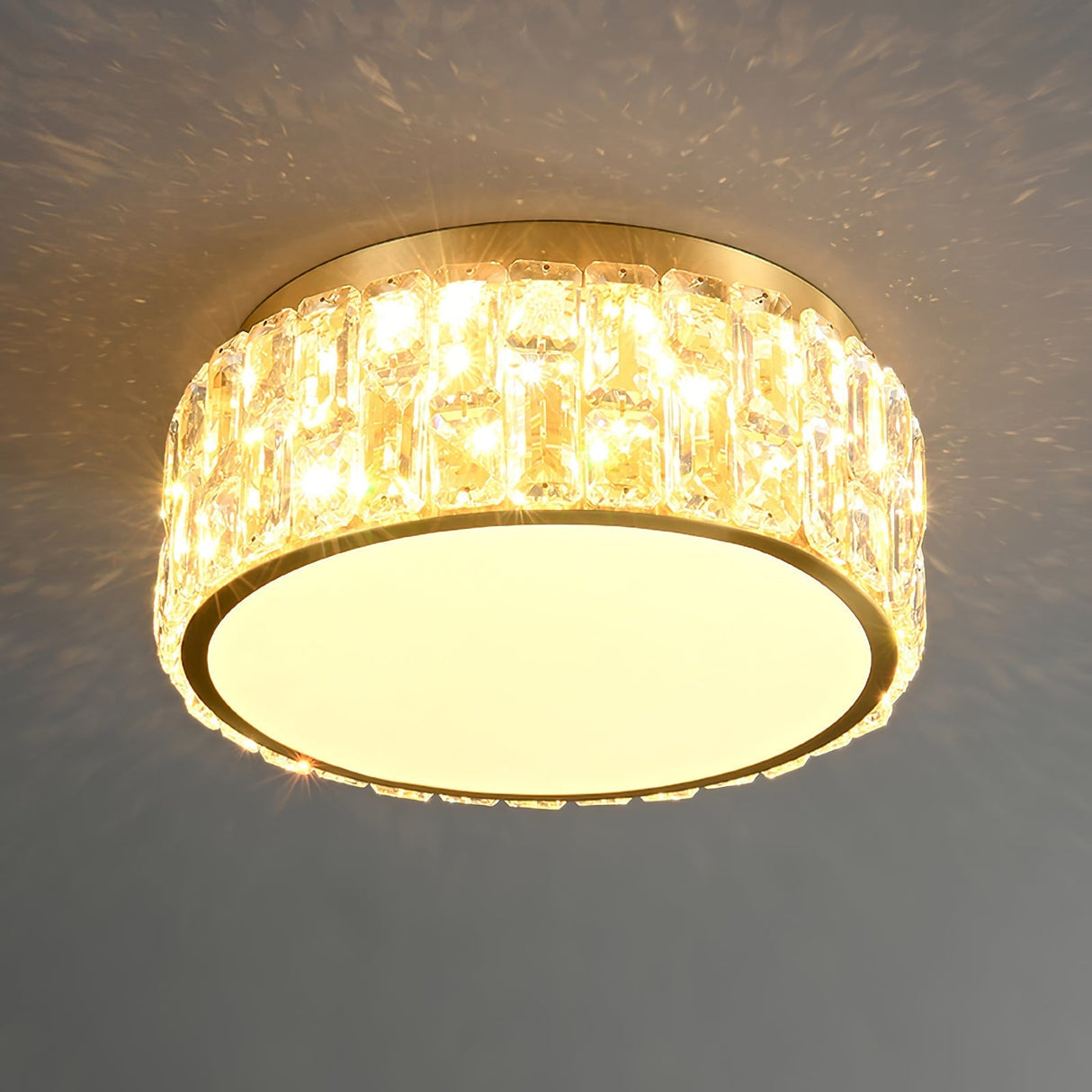 Crystal Ceiling Light Modern Gold Rim Design - Product detail 5