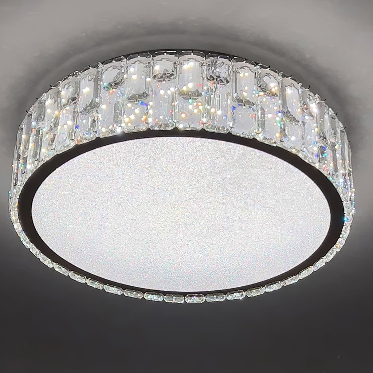 Crystal Ceiling Light Modern Gold Rim Design - Product detail 6