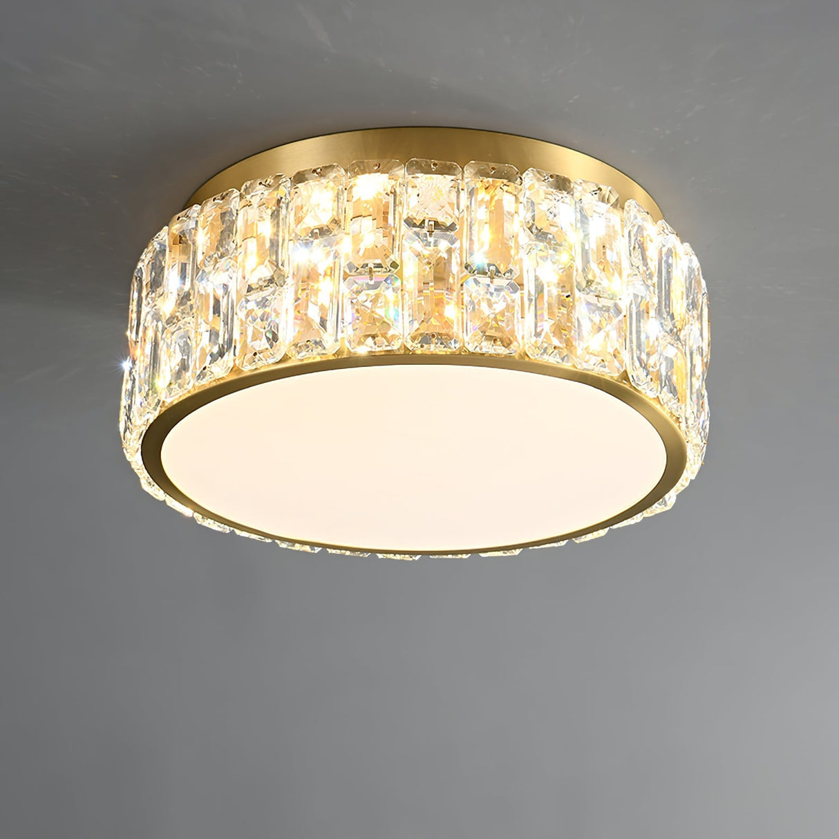 Crystal Ceiling Light Modern Gold Rim Design - Product detail 4
