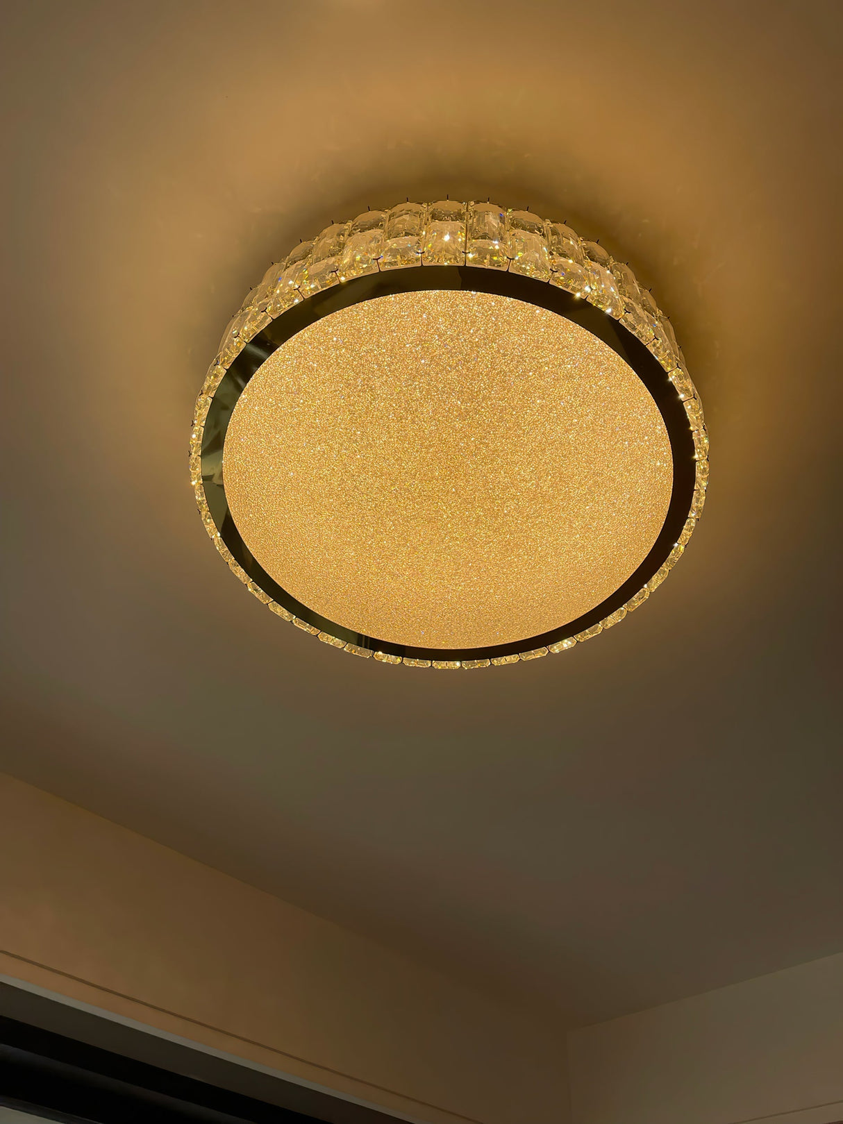 Crystal Ceiling Light Modern Gold Rim Design - Product detail 16