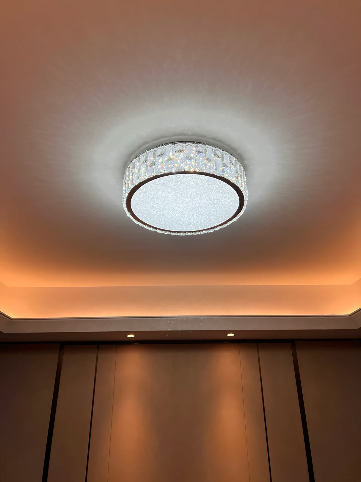 Crystal Ceiling Light Modern Gold Rim Design - Product detail 13
