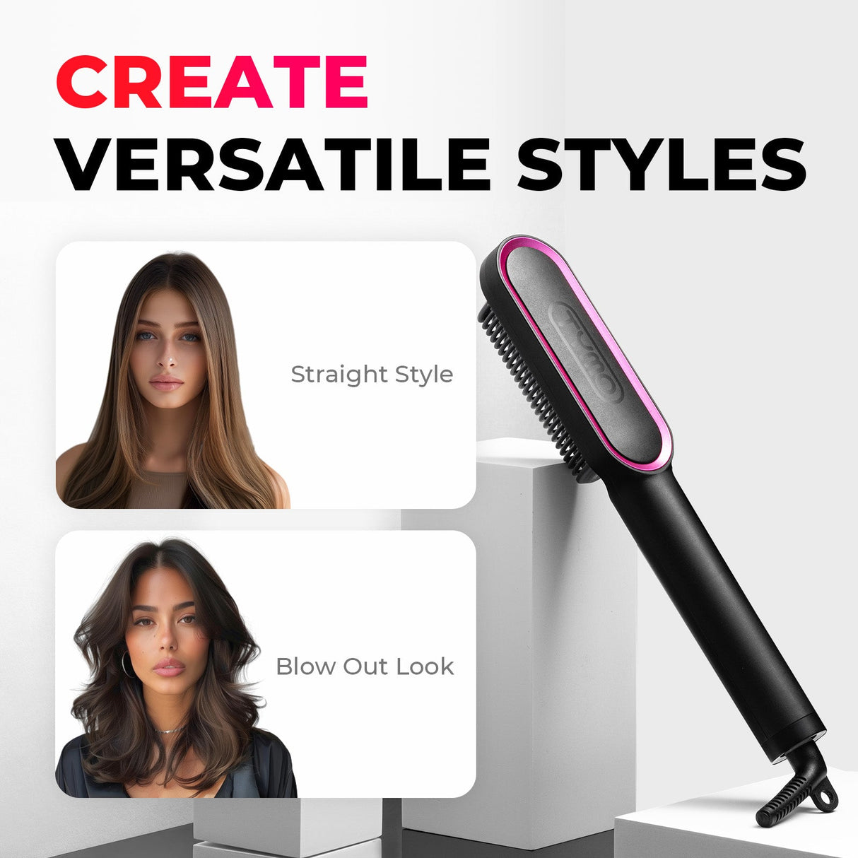 Hair Styling Brush  5 Temperature Settings With Anti-Scald Design - Product example