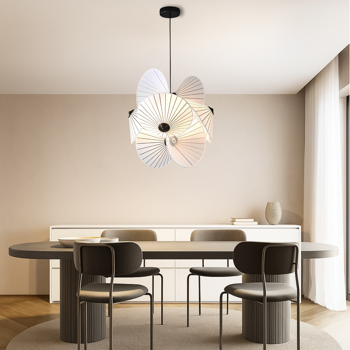 Modern Pendant Light Floral Petal Design - Detailed view