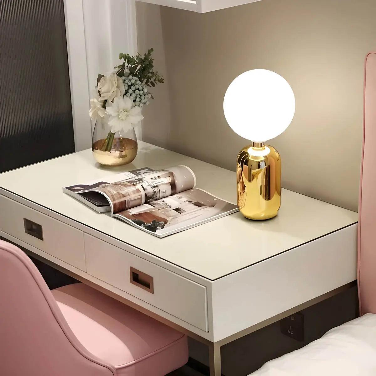 Modern Globe Table Lamp Polished Gold Base Design - Product detail 7