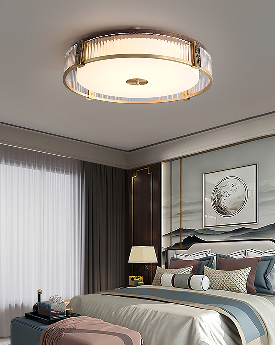 Modern Ceiling Light Brass Frame With Acrylic Shade - Product detail 4