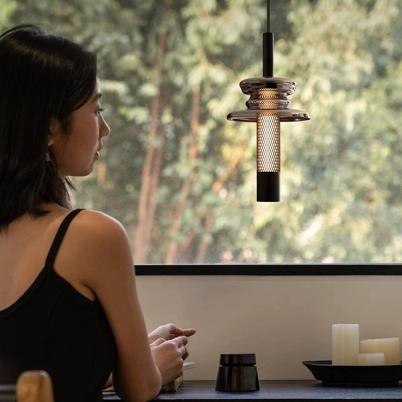 Modern Pendant Light Geometric Mesh Metal Design - Product example