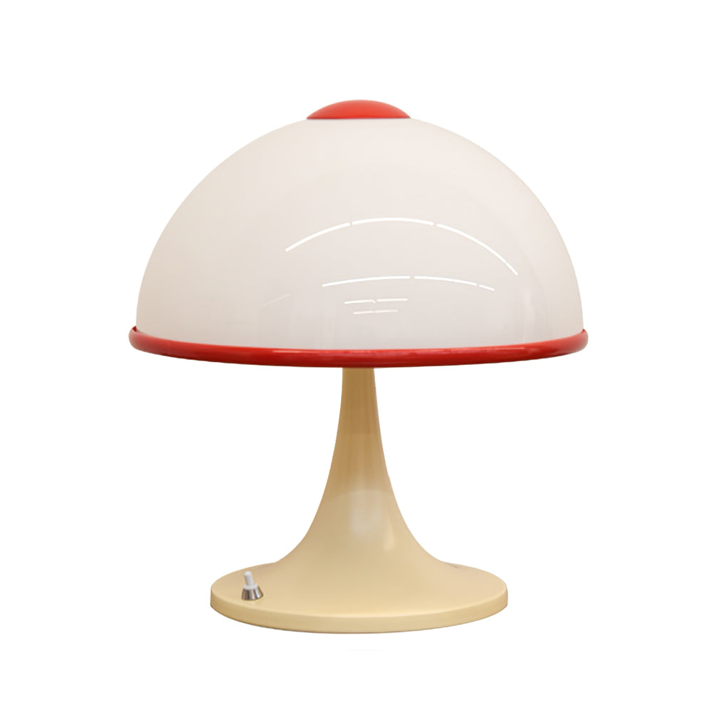 Retro Table Lamp White Dome with Red Trim - Product detail 28