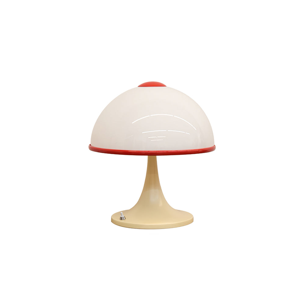 Retro Table Lamp White Dome with Red Trim - Product detail 27