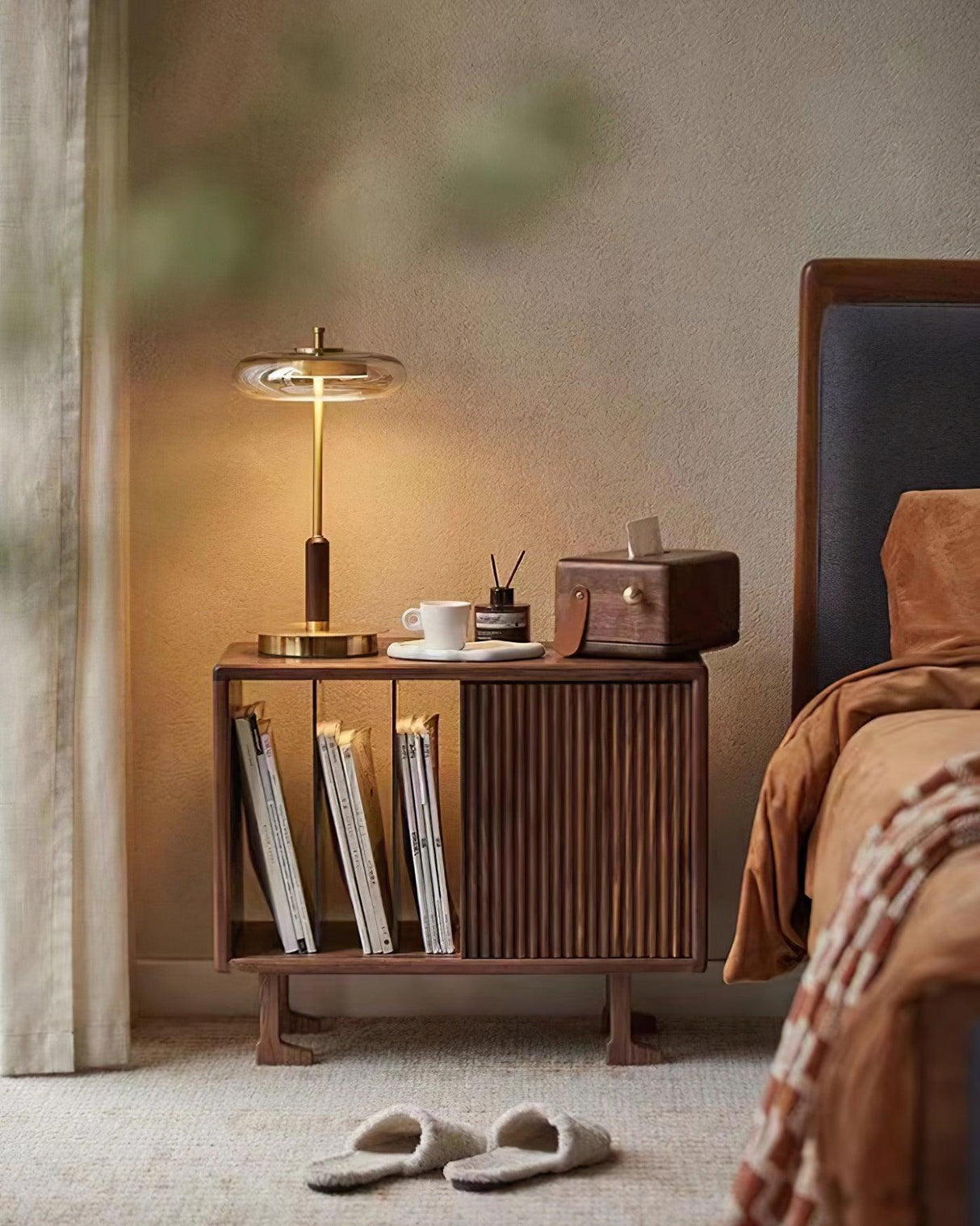 Modern LED Table Lamp Glass Dome With Wood Accent - Product detail 17