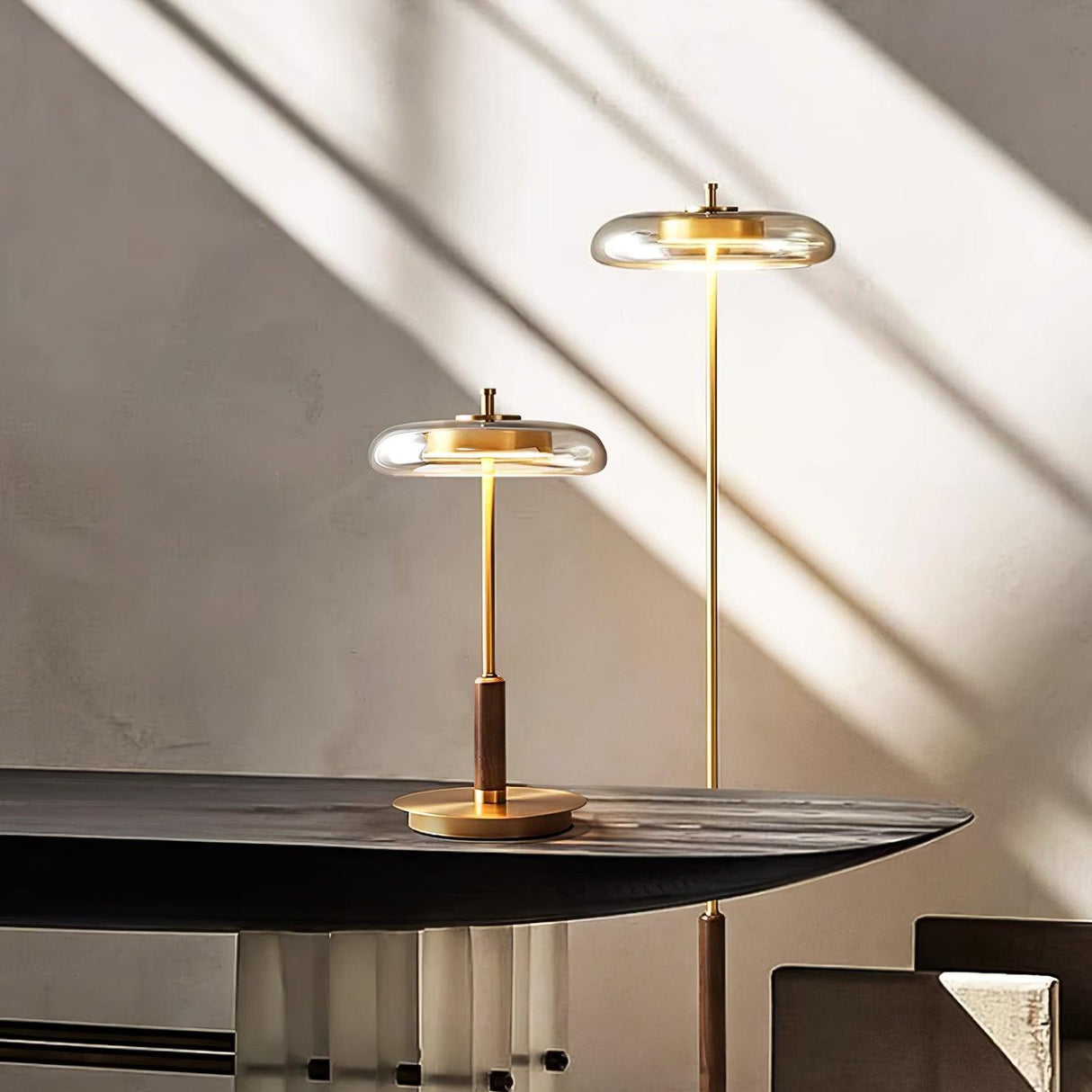 Modern LED Table Lamp Glass Dome With Wood Accent - Product detail 21