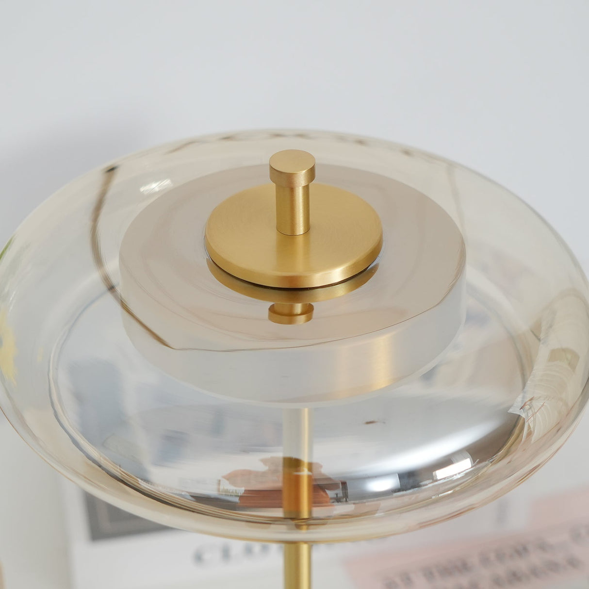 Modern LED Table Lamp Glass Dome With Wood Accent - Product detail 30