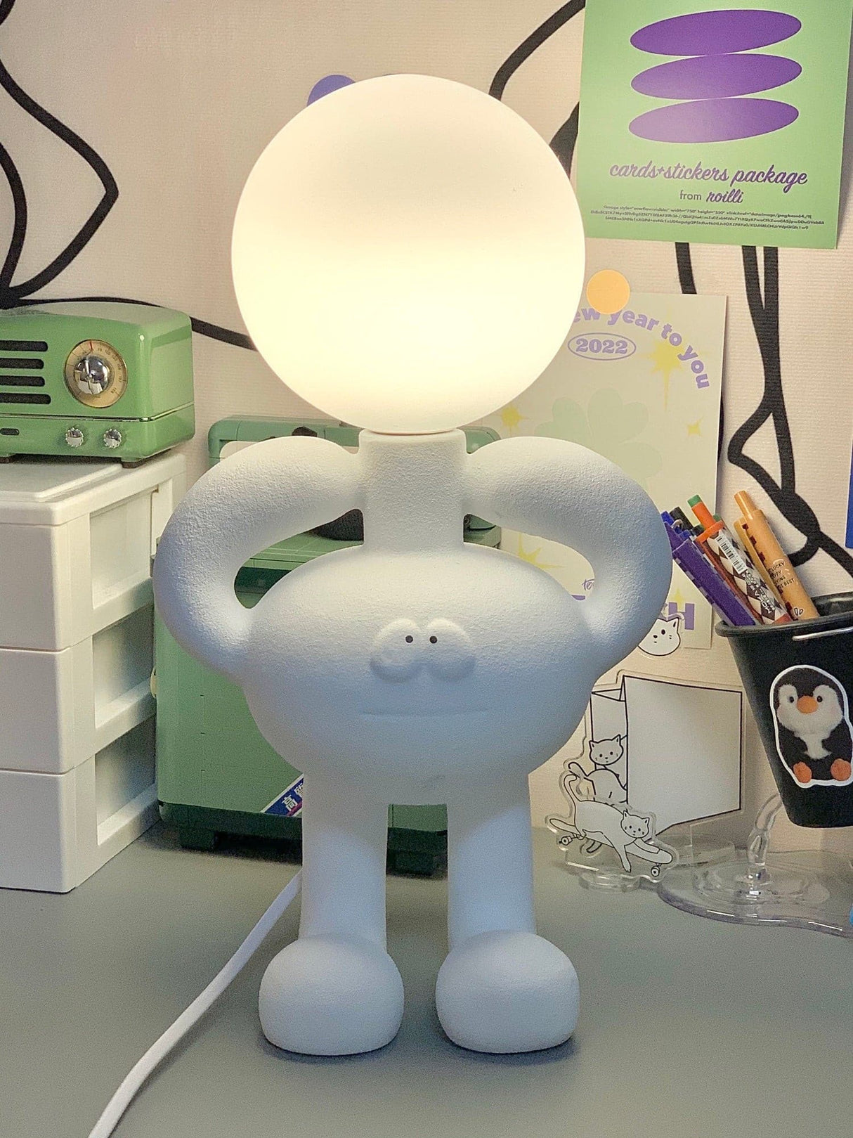Modern Robot Table Lamp Whimsical Kids Room Lighting - Product detail 36