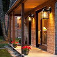Traditional Outdoor Wall Lantern  Black Metal Glass Sconce - Product showcase