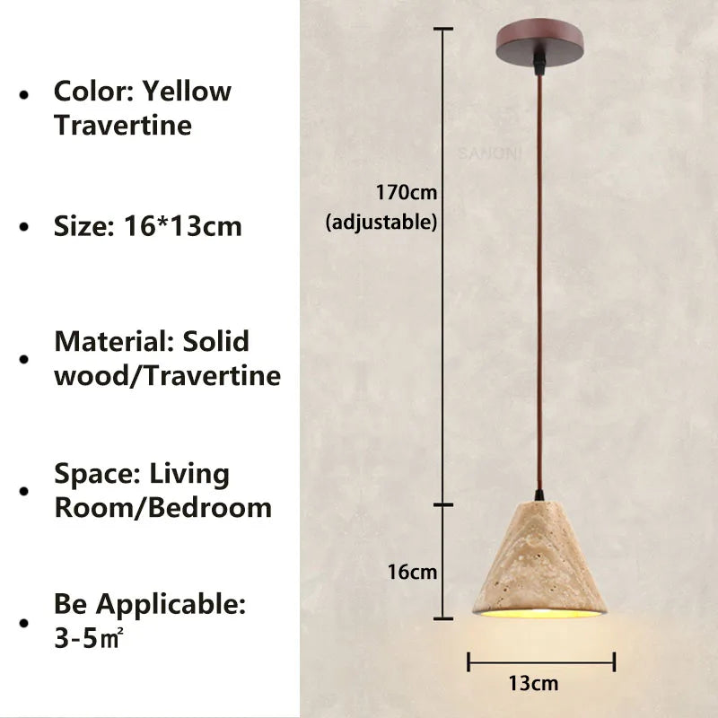 Modern Stone Pendant Light  Wabi Sabi Natural Design - Product detail 11