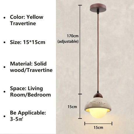 Modern Stone Pendant Light  Wabi Sabi Natural Design - Product detail 8