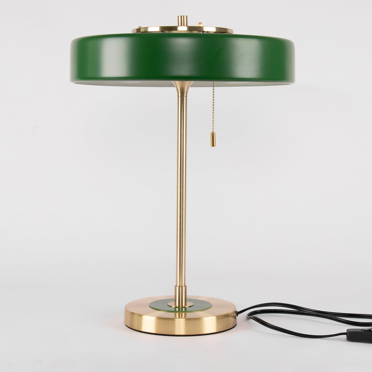 Modern Table Lamp  Green Metal Shade With Brass Accent - Product detail 40