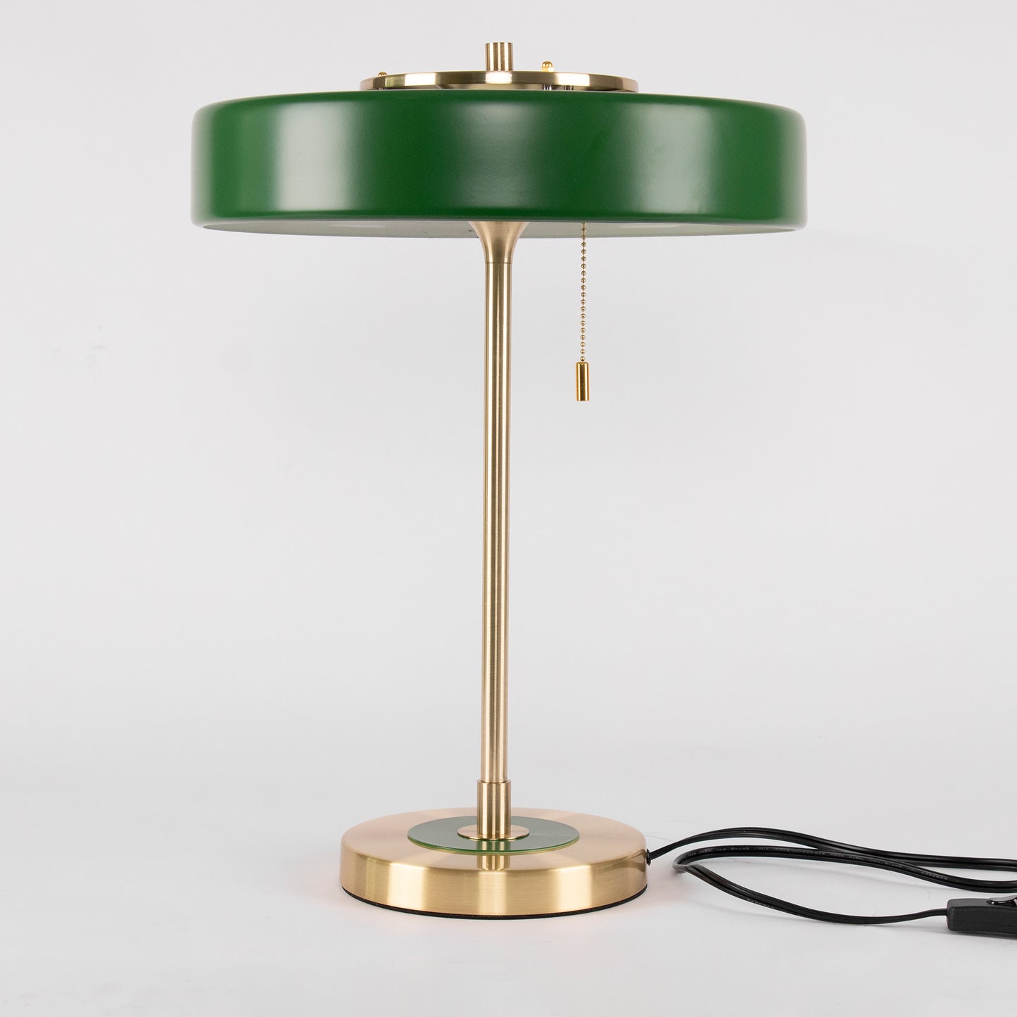 Modern Table Lamp  Green Metal Shade With Brass Accent - Product detail 27