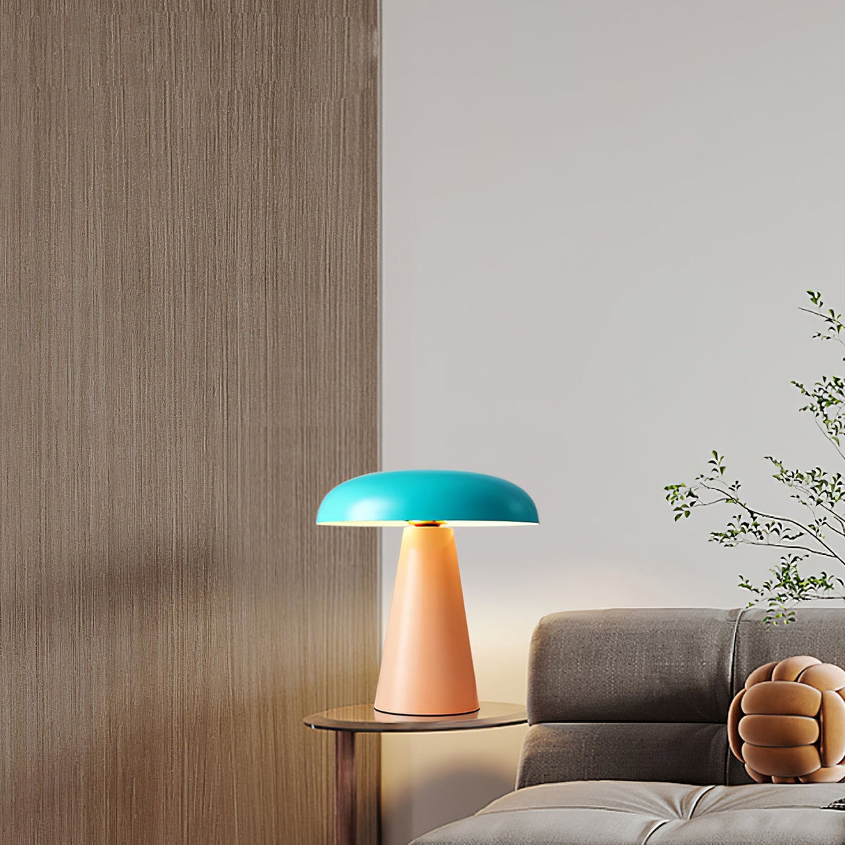 Modern Table Lamp Mushroom Shape Metal Design - Product example