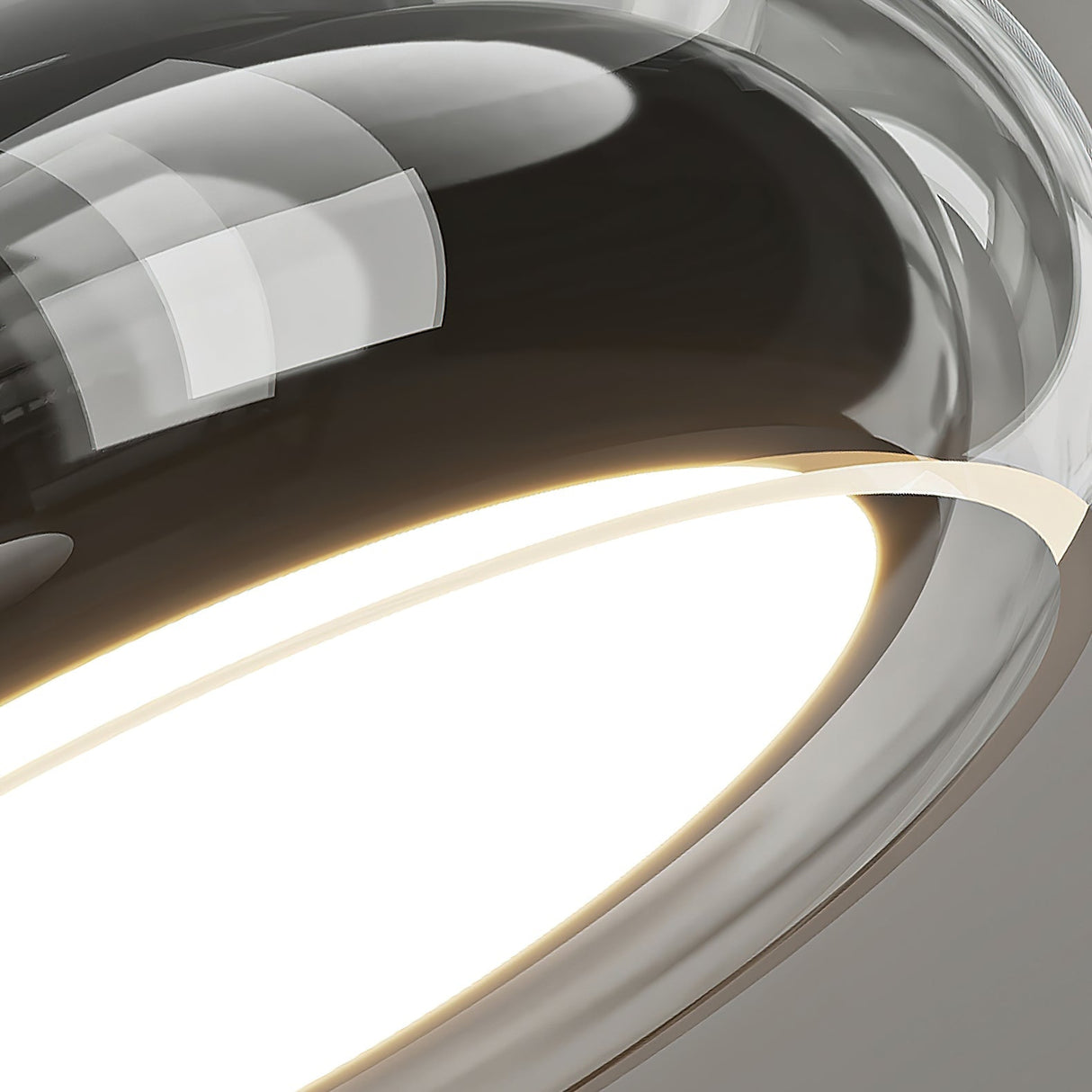 Modern Glass Ceiling Light Rounded Edge Black Frame - Product detail 6