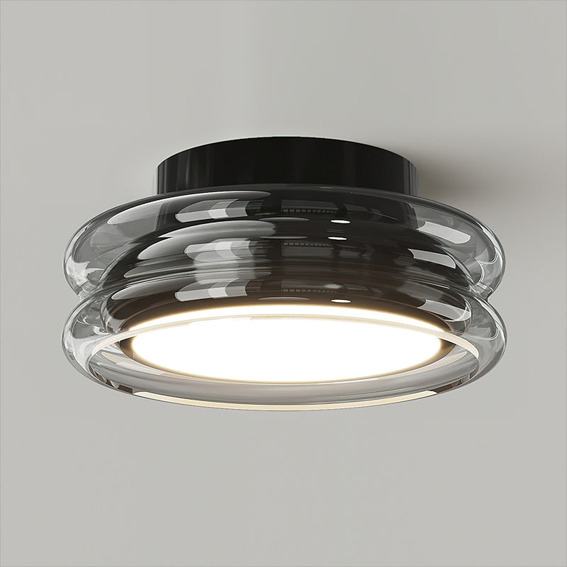 Modern Glass Ceiling Light Rounded Edge Black Frame - Product detail 13