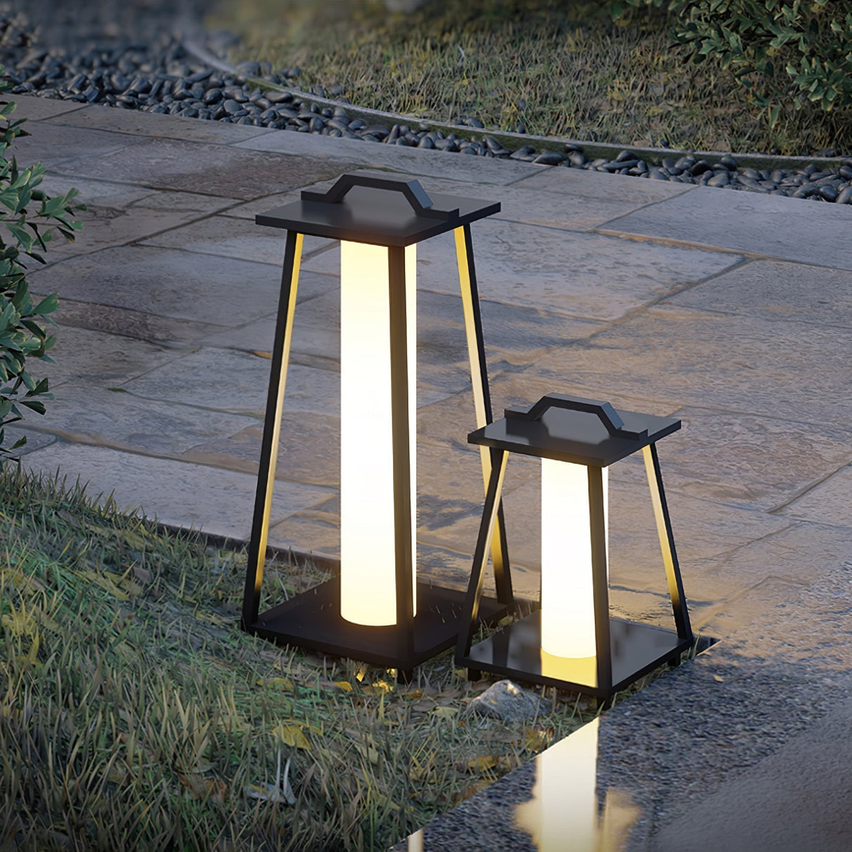 Modern Outdoor Lantern Portable LED Garden Light - Product example