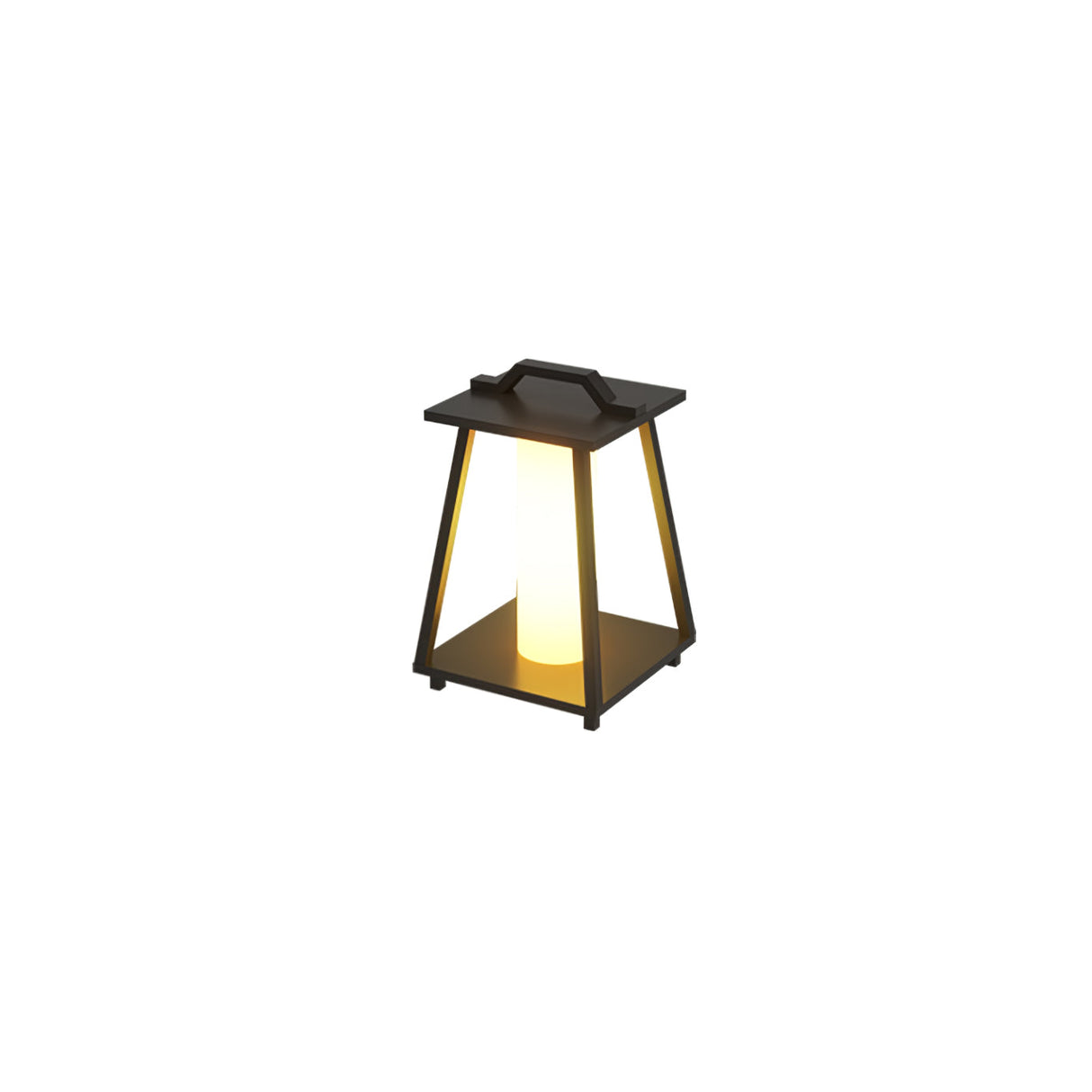 Portable Garden Lantern Modern Steel Frame with LED Light - Product showcase