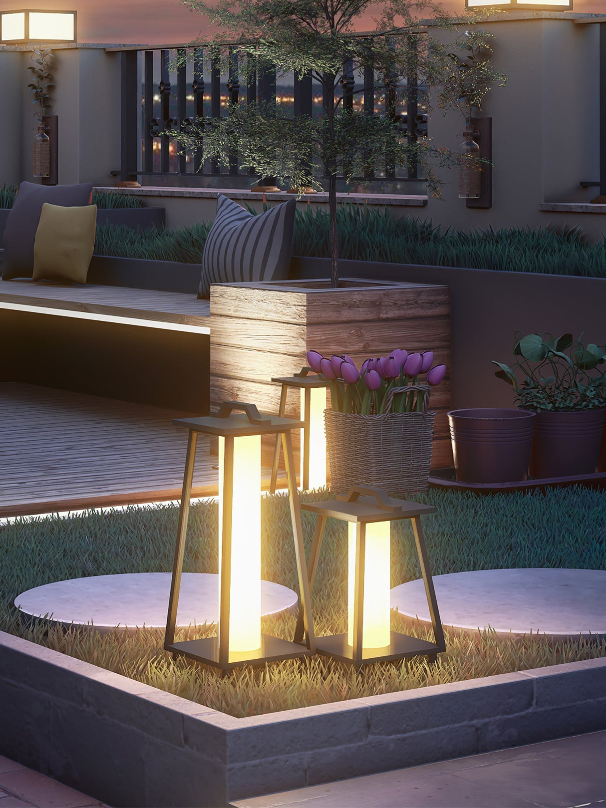 Modern Outdoor Lantern Portable LED Garden Light - Product detail 8