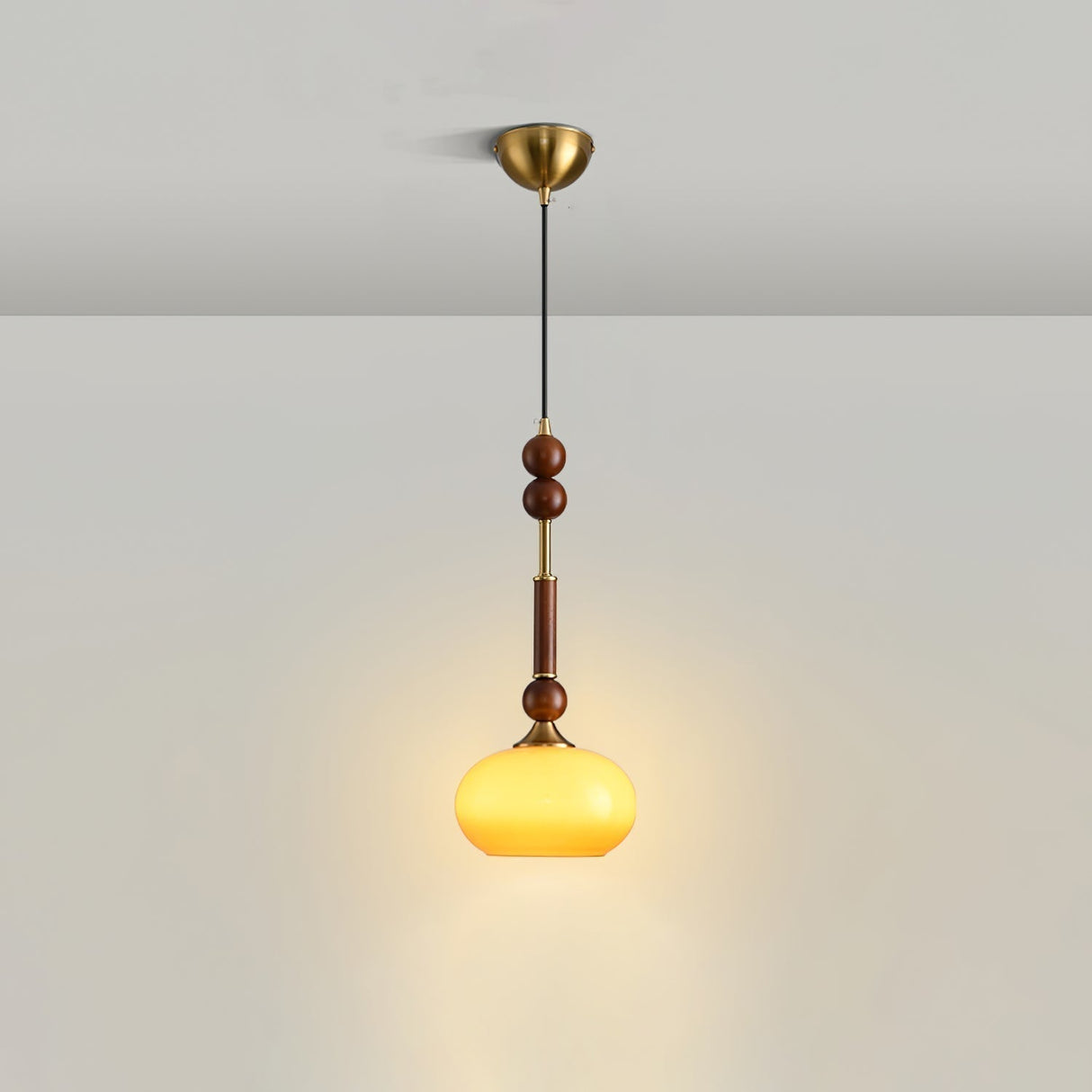 Italian Pendant Light Wood and Glass Dome Design - Product detail 26