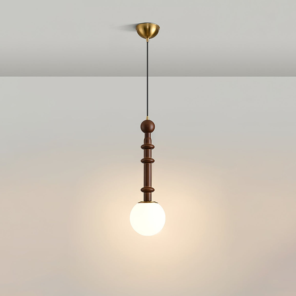 Italian Pendant Light Wood and Glass Dome Design - Product detail 33