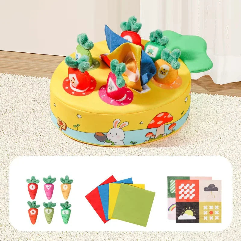 Montessori Carrot Plush Toy Interactive Pull Root Sensory Learning Set - Product detail 8