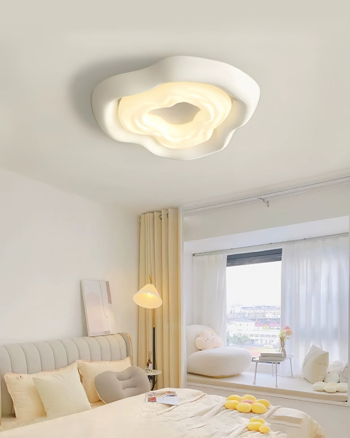 Modern Floral Ceiling Light Layered Rose Design - Product example