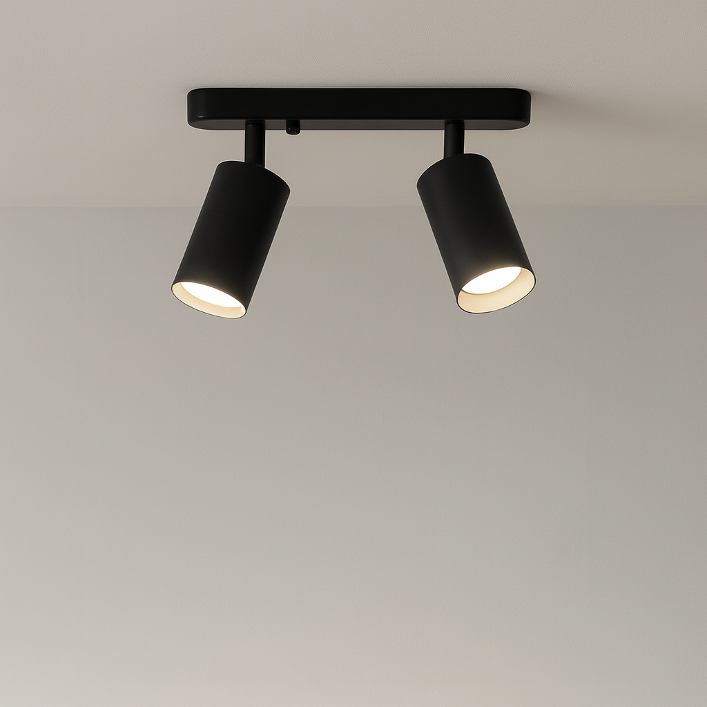 Modern Adjustable Spot Ceiling Light Dual Head Track Lighting - Product showcase