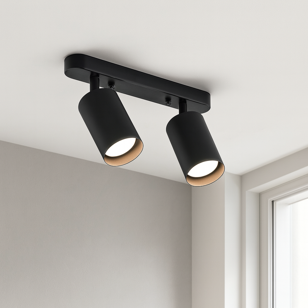 Modern Adjustable Spot Ceiling Light Dual Head Track Lighting - Detailed view