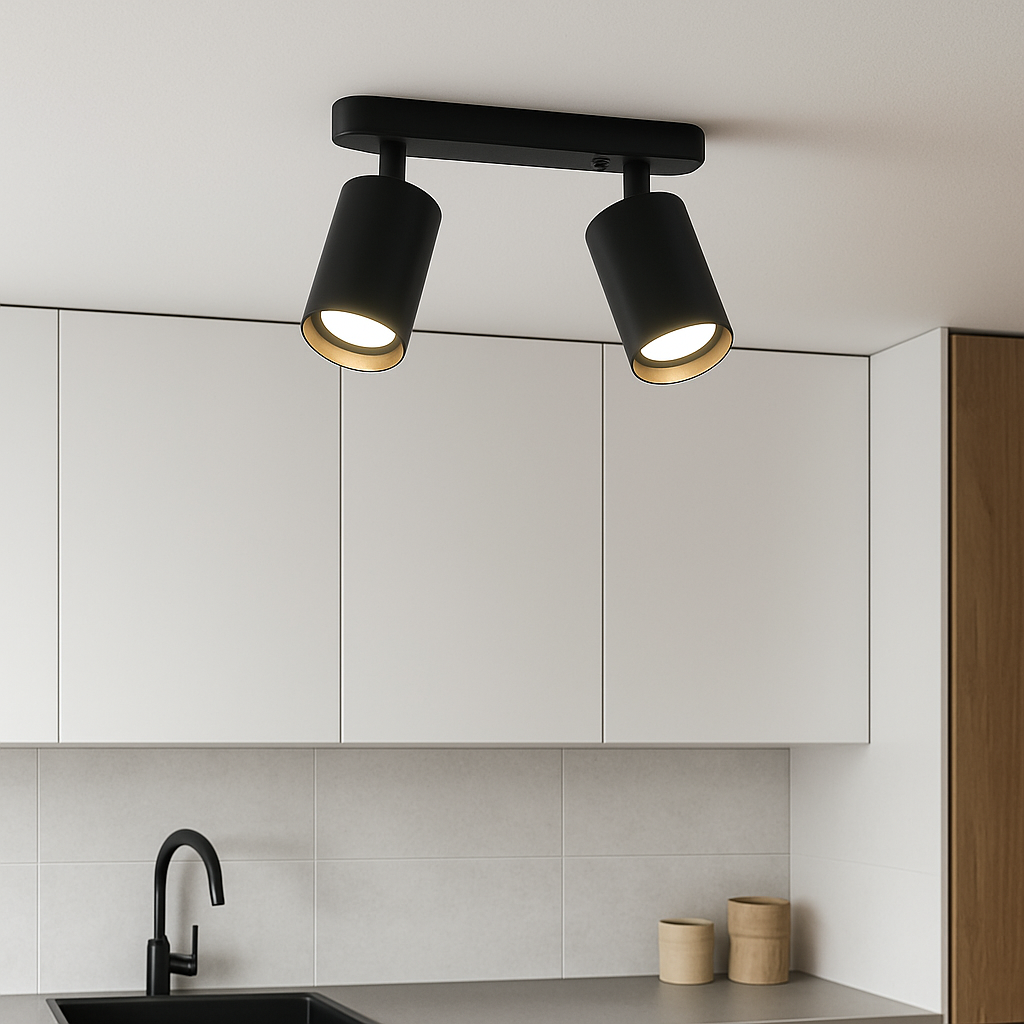 Modern Adjustable Spot Ceiling Light Dual Head Track Lighting - Product example