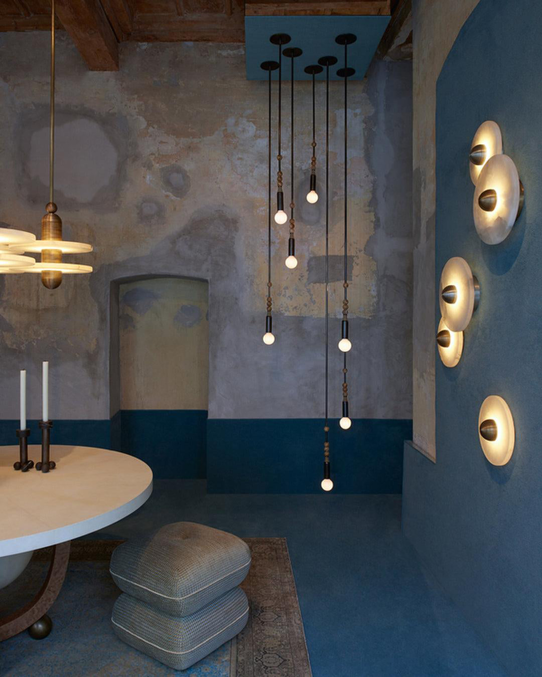 Modern Marble Wall Light Circular Alabaster Disc Design - Product detail 9