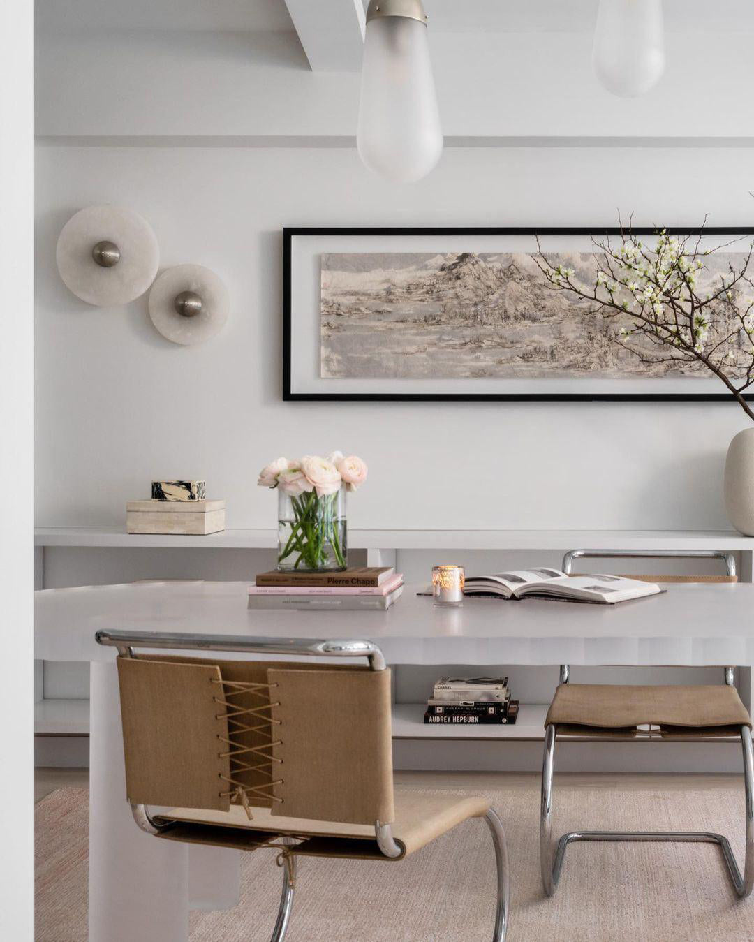 Modern Marble Wall Light Circular Alabaster Disc Design - Product detail 5