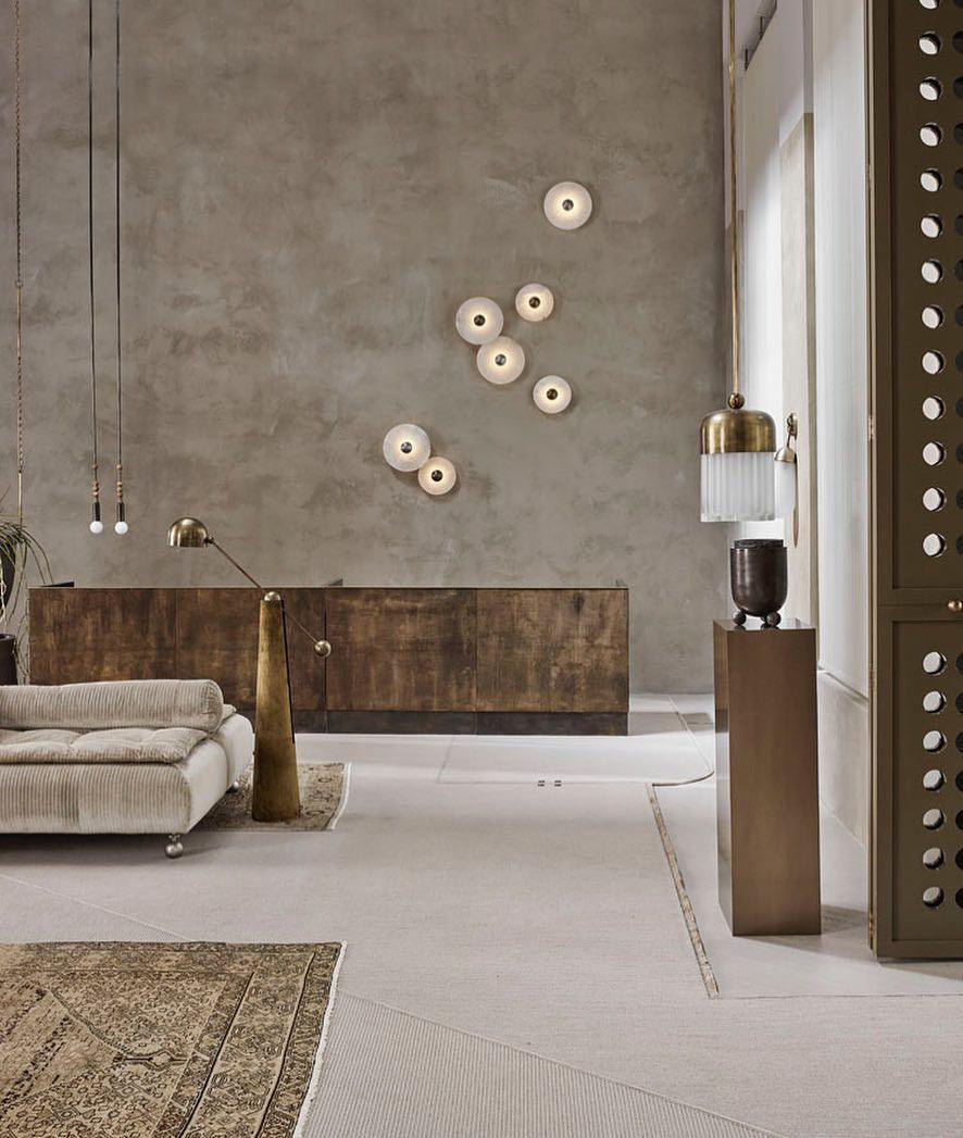 Modern Marble Wall Light Circular Alabaster Disc Design - Product detail 6