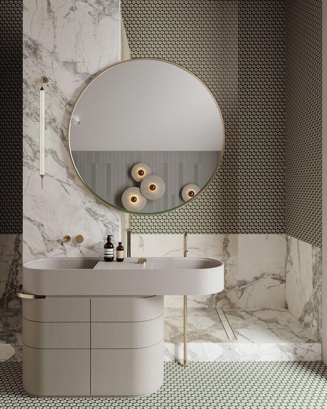 Modern Marble Wall Light Circular Alabaster Disc Design - Product detail 11