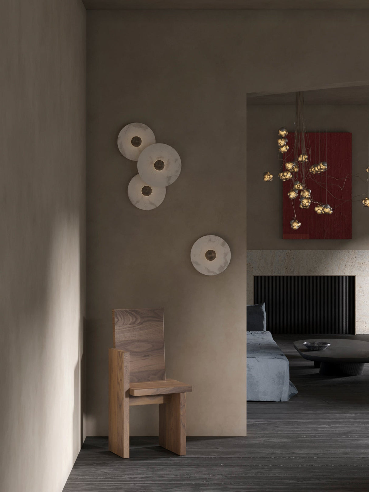 Modern Marble Wall Light Circular Alabaster Disc Design - Product detail 7