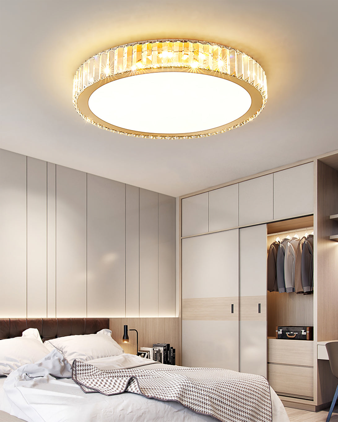 Crystal Ceiling Light Round LED Chandelier with Gold Finish - Product detail 5